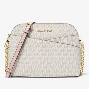 NWT* MICHAEL KORS * Jet Set Travel Medium Logo Dome Crossbody Bag